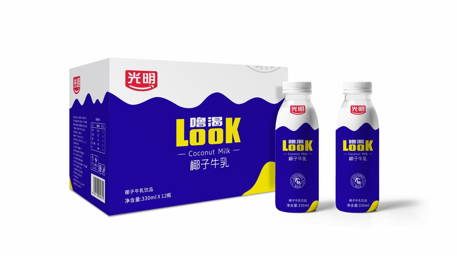光明LOOK椰子牛乳包装设计｜如何用一款包装，放大品牌资产(图2)